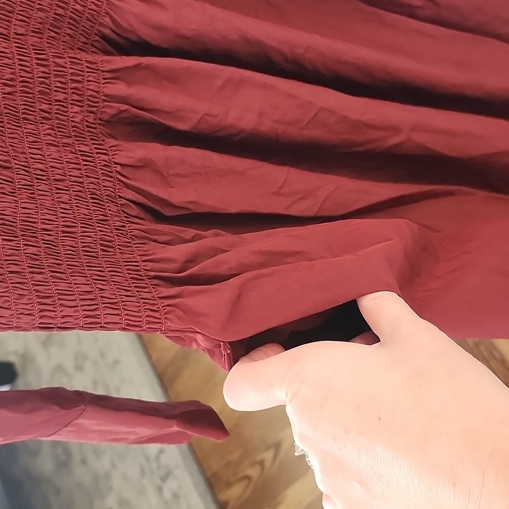 Maroon Button-Up Dress, Xs - Picture 8 of 8